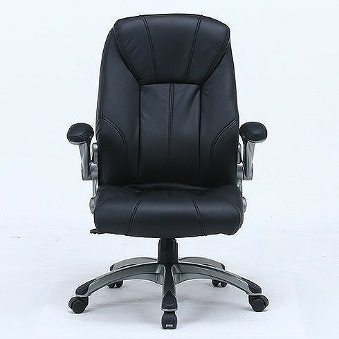 エグゼクティブチェアー W700×D715×H1010~1090mm 465~540mm 合成皮革 ナイロン樹脂 鉄 おしゃれ ブラック(代引不可)【送料無料】 [2]