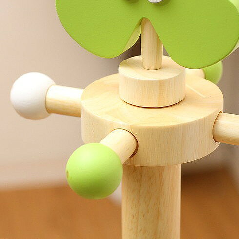 キッズポールハンガー W370×D370×H1196mm ラバーウッド おしゃれ クローバー(代引不可)【送料無料】 [3]