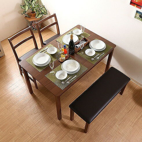 木制 - ダイニングテーブル W1200×D750×H720mm 天然木 MDF おしゃれ ブラウン(代引不可)【送料無料】