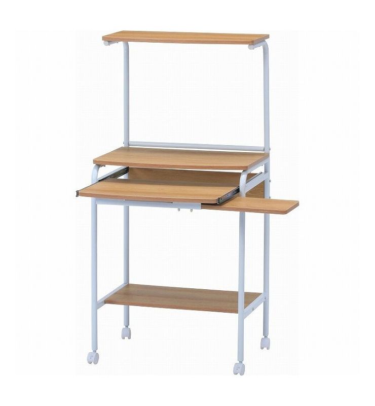 机 PCデスク シンプル ナチュラル 幅60cm 奥行48cm 高さ122cm(代引不可)【送料無料】 [3]