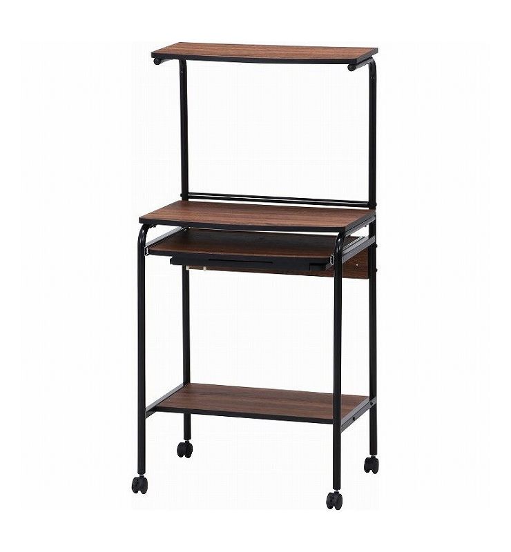 机 PCデスク シンプル ブラウン 幅60cm 奥行48cm 高さ122cm(代引不可)【送料無料】 [2]