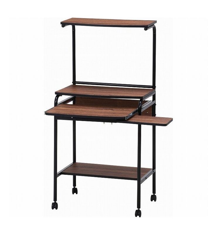 机 PCデスク シンプル ブラウン 幅60cm 奥行48cm 高さ122cm(代引不可)【送料無料】 [3]