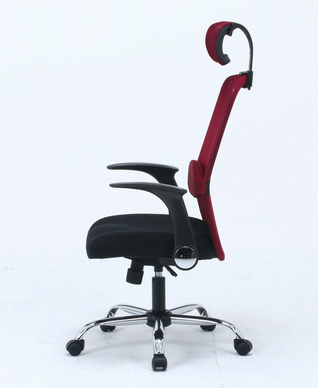 オフィスチェア パーソナルチェア レッド 幅66×奥行64×高さ111.5~127.5cm 座面高45~55cm(代引不可)【送料無料】 [3]