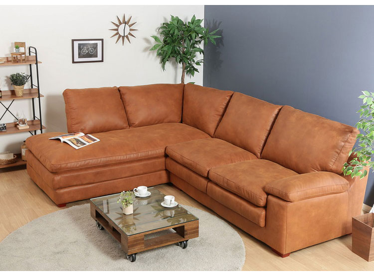 ソファ カウチソファ 3人掛け 4人掛け 幅300 おしゃれ 北欧 超大型 レザー 合皮 カフェ ソファー sofa 三人掛け 2.5P ローソファ フロアソファ かわいい(代引不可)【送料無料】 [2]