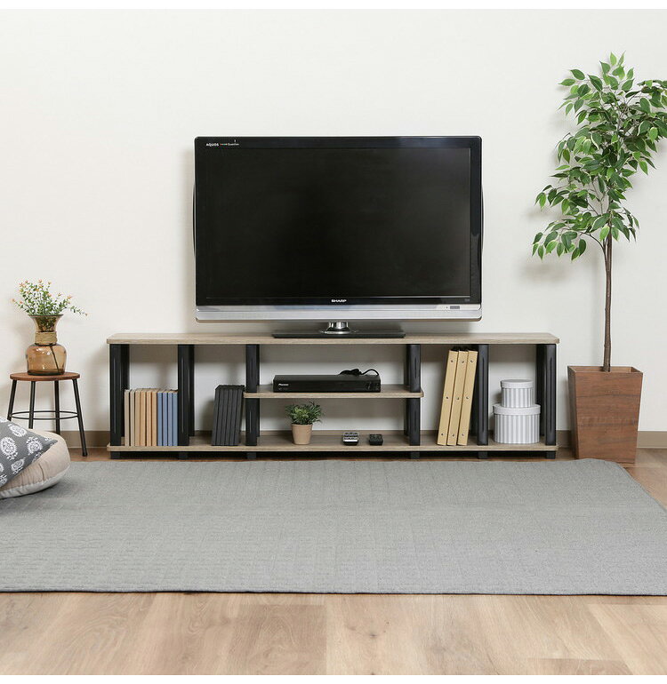 TVラック 幅150cm テレビ台 北欧 木目調 ローボード オープン収納 おしゃれ 一人暮らし ナチュラル ブラック 新生活 TV台 テレビラック 収納 ロータイプ リビング シンプル(代引不可)【送料無料】 [2]