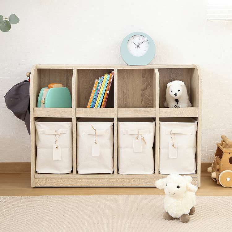 キッズブックラック オーク オークWH 本棚 書棚(代引不可)【送料無料】 [2]