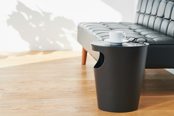 岩谷マテリアル ENOTS (エノッツ) サイドテーブル ブラック ENOST BK ゴミ箱 ごみ箱 ダストボックス テーブル 天板 スマート シンプル インテリア おしゃれ【送料無料】
