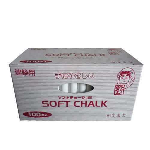 墨運堂・ソフトチョーク100本‐白色・ 大工道具：墨つけ・基準出し：マーカー