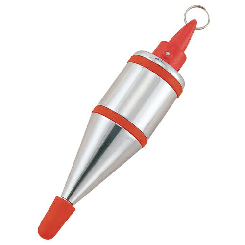 【用途】建築用下げ振り。【機能・特徴】自動静止構造で本体の揺れが素早く止まります。測定物を傷つけないゴムリング、剣先保護キャップ付。先端焼入加工済。【仕様】●重量：600g。【商品サイズ】奥行175×幅41×高さ41mm　重量600g大工道...