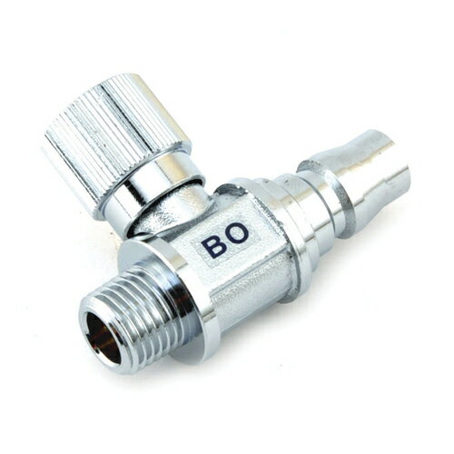 電動工具・エアーツールのエアー配管継ぎ手AB-10。取り付け場所によってハンドルの角度を変えられます。ツールの手元レギュレータとして。PT1/4オネジ（R1/4）、プラグ。【RCP】【送料無料】