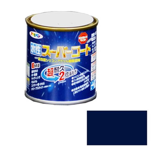 【用途】金属、スレート、コンクリート、サイディング、木部、しっくい、発泡スチロール等への塗装。【機能・特徴】特殊フッ素樹脂、シリコン架橋システム及び紫外線劣化防止剤の相乗効果で、汚れにくく、耐久性が格段に優れた高性能塗料です。酸性雨や酸性雪、排気ガス、塩害につよい塗料です。いやな臭いのしない無臭タイプで、1回塗りで仕上がります(銀黒色は2回塗り)。サビドメ剤、カビドメ剤を配合していますので、サビやカビの発生を防ぎます。厚塗りしてもタレにくく、大変塗りやすい塗料です。【仕様】●内容量：1/12L。●色：なす紺。●標準塗り面積(1回塗り)：0.5〜0.8m2。●乾燥時間：夏期30分〜1時間・冬期2〜3時間。●水性・多用途。●一般名：フッ素樹脂配合水性シリコンアクリル樹脂塗料。【送料について】北海道、沖縄、離島は送料を頂きます。