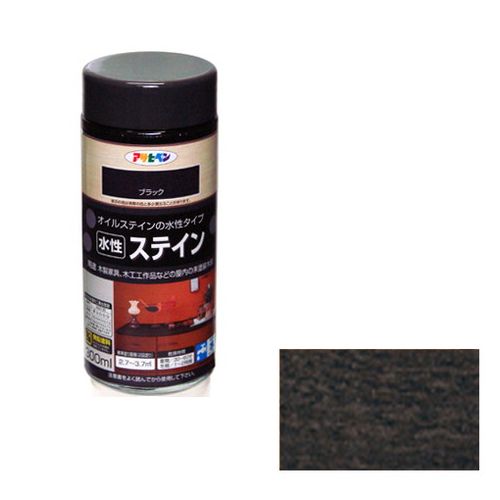【用途】木製家具、木工作品などの屋内の未塗装木部への着色。【機能・特徴】上塗り不要です(そのまま仕上げることが出来ますが、保護の目的で用途に応じたニス(クリヤ)の上塗りをお勧めします)。ラッカー系、ポリウレタン系ニスの上塗りが可能です。消防法上の非危険物です。【仕様】●内容量：300mL。●色：ブラック。●標準塗り面積(2回塗り)：2.7〜3.7m2。●乾燥時間：夏期30〜50分・冬期1〜2時間。●一般名：水性アクリル樹脂木部着色剤。【商品サイズ】幅65×高さ151×奥行65mm　重量600g【注意事項ほか】●床の着色に使用する場合は、必ず床用のニスを上塗りして下さい。●うすめずに塗ってください。●用具は、塗料が乾かないうちに水か湯で洗ってください。【送料について】北海道、沖縄、離島は送料を頂きます。