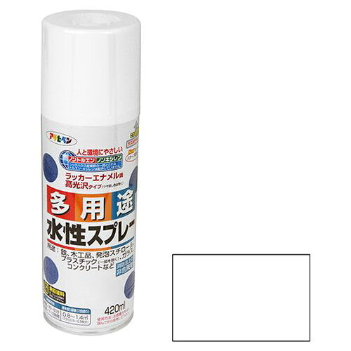 アサヒペン・水性多用途スプレー・420MLーツヤケシシロ【送料無料】