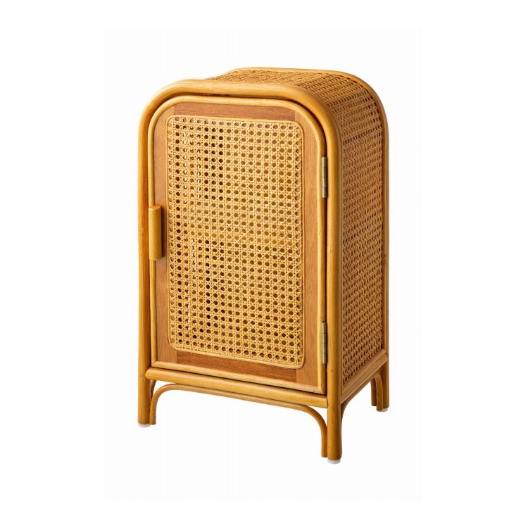 天然籐かごめ編みキャビネット 籐�