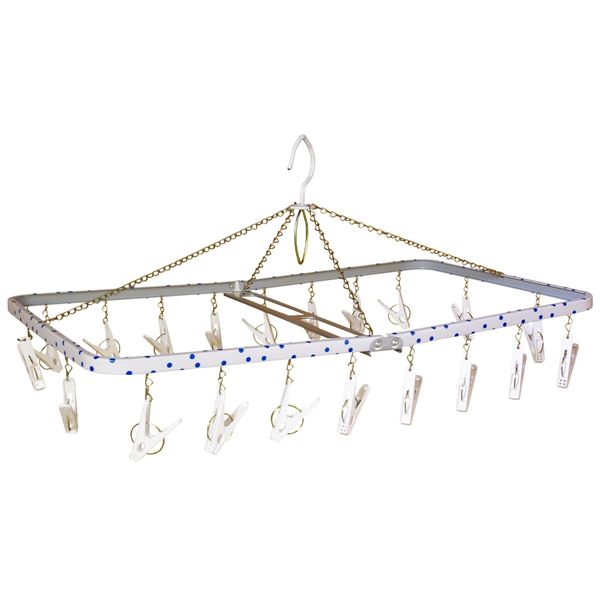 ニシダ 角型ハンガー ファミリーS ピンチ20個付 水玉ブルー 267715