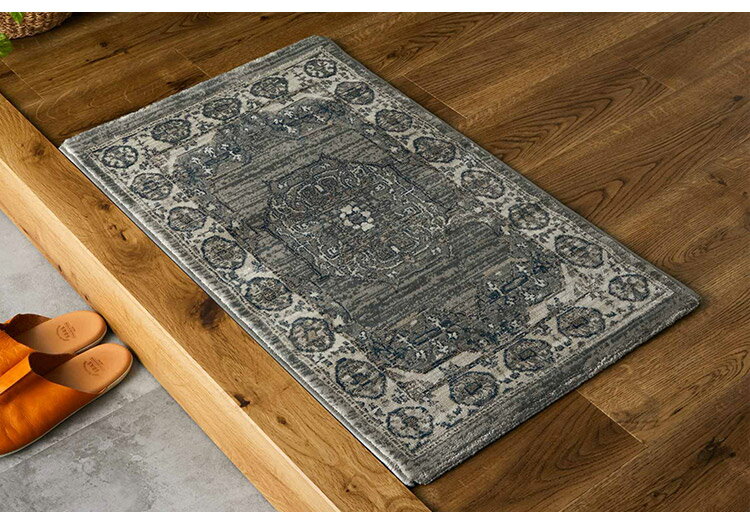 玄関マット 70×120cm ウィルトン織り 約45万ノット エジプト製 オリエンタル柄 おしゃれ ラグ ラグマット カーペット(代引不可)【送料無料】