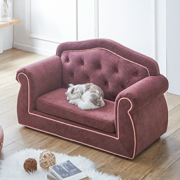 ペット用 猫 犬 ミニソファ 引っかき耐性 はっ水生地 チェスターフィールド風ソファ ペットソファ ペット用ソファ 姫系 ペット 家具 ペット用家具 おしゃれ(...