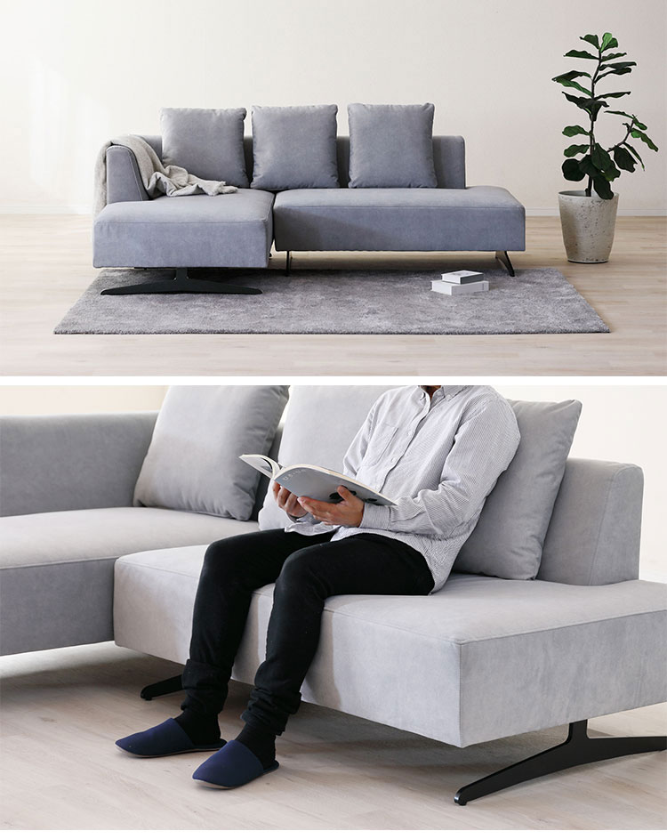 ASIENTO カウチソファ ソファ開梱設置無料 2人掛け 3人掛け 4人掛け 右 ひじ掛け ソファベッド ローソファー コーナーソファー おしゃれ 北欧 モダンリビング インテリア(代引不可)【送料無料】 [2]