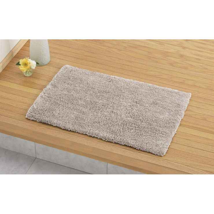 芝生ラグマット 45×75cm シャギー玄関マット 厚手で足元ふかふか 室内 無地 シンプル 屋内 グリーン ブラウン モノトーンインテリア リオ(代引不可)【送料無料】