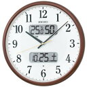 SEIKO CLOCK(セイコークロック) 温湿度計カレンダー表示つき電波アナログ掛時計(茶) KX383B【送料無料】