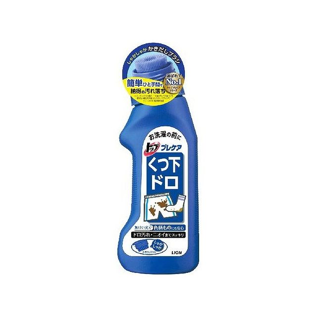 【商品詳細】洗濯機で洗う前にドロ汚れに直接塗れば、あとは洗濯機まかせでしつこい汚れをすっきり落とす、便利で効果的な衣類の部分洗い剤。繊維の間に入り込むようにして付着している「ドロ汚れ」の粒子（金属分含有）に、「石鹸成分」と「キレート成分」が付着して汚れを浮かせて落とします。液を塗りながら浮いた汚れをかき出すしゃかしゃかかき出しブラシ付き容器。消臭成分ローズマリーエキス配合で、気になるニオイもスッキリ。使用方法・ 汚れ部分にブラシでこすりながら塗り、その後、放置せずに他の洗濯物と一緒に洗濯用洗剤で洗って下さい。 ・ 上履き・運動靴などの場合は本品で洗った後充分にすすいで干して下さい。使用方法（1）ドロ・黒ずみなどのガンコな汚れにブラシでこすりながら塗る。（2）その後、他の洗濯物といっしょに洗剤で洗う。（うわばき・運動靴などの場合は本品で洗った後充分にすすいで干す。）＊毛・絹・［マーク］水洗いはできない。の衣料には使用できません。注意事項使用上の注意●乳幼児の手の届くところに置かない。●用途外に使わない。●使用後は手を水でよく洗い、クリームなどで手入れをする。●荒れ性の方や長時間使うときは、炊事用手袋を使用する。●洗濯機の上で塗らない。洗濯機のフタなどのプラスチック部分や床に原液がついた時は、放置すると傷むことがあるのですぐに水で充分ふきとる。応急処置●飲み込んだときは、水又は牛乳を飲ませる。●目に入ったときはすぐに水で洗い流す。●異常があるときは商品を持参し素材・成分界面活性剤（24％ 純石けん分（脂肪酸エタノールアミン）、ポリオキシエチレンアルキルエーテル）、アルカリ剤、安定化剤、金属封鎖剤製造国：日本発売元、製造元、輸入元又は販売元ライオン【代引きについて】こちらの商品は、代引きでの出荷は受け付けておりません。【送料について】北海道、沖縄、離島は送料を頂きます。