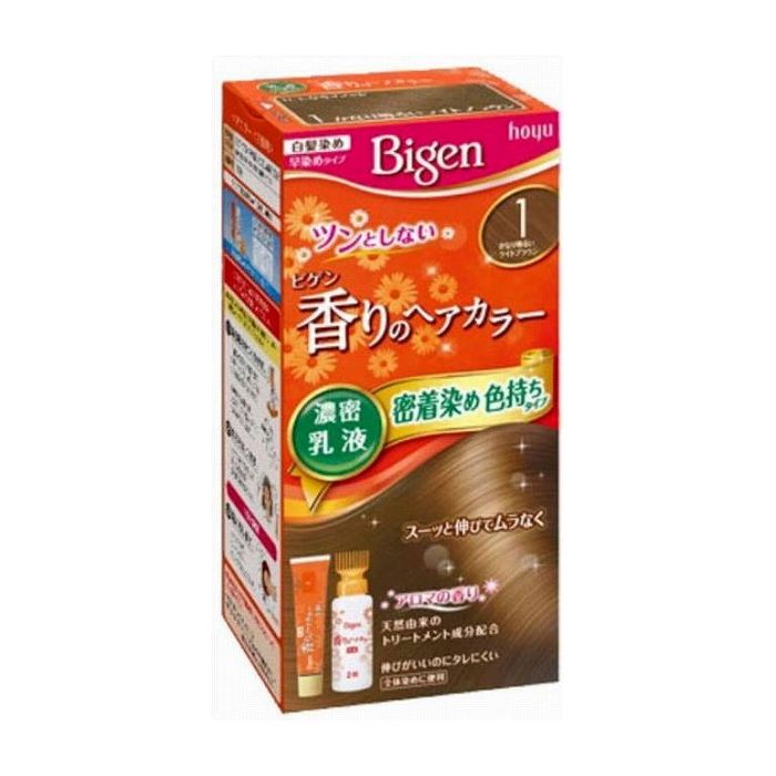 ビゲン香りのヘアカラー乳液が「染まり」と「色持ち」をアップして新登場！濃密乳液が髪全体に伸びて密着染め。色持ち成分配合。日にちが経っても髪色キレイ！ツンとしないほのかなアロマの香りの白髪染め。商品区分:医薬部外品製造国:日本メーカー名:ホーユーサイズ/容量:1個 単品JAN:4987205052354化粧品 毛染め 白髪用【代引きについて】こちらの商品は、代引きでの出荷は受け付けておりません。【送料について】北海道、沖縄、離島は送料を頂きます。