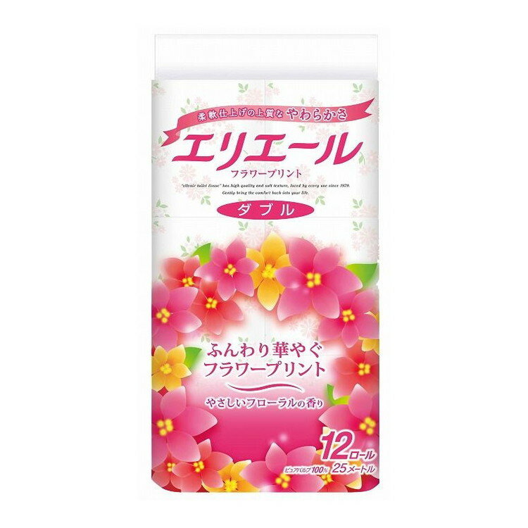【単品6個セット】 エリエールフラワープリント12Rダブル 大王製紙株式会社(代引不可)【送料無料】