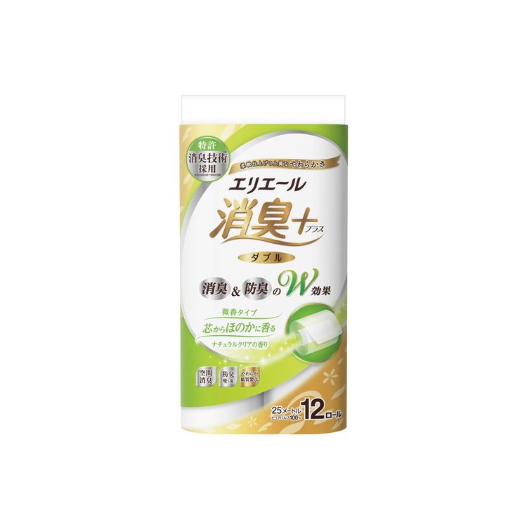 【単品8個セット】 エリエール消臭+トイレットナチュラルクリア12RW 大王製紙株式会社(代引不可)【送料無料】