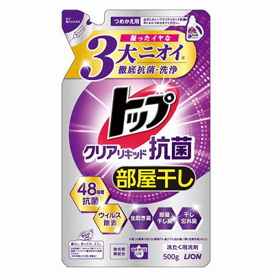 【単品4個セット】 トップクリアリキッド抗菌つめかえ用500g まとめ買い(代引不可)