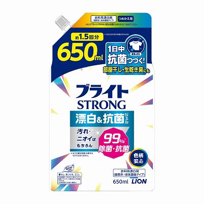 【単品10個セット】 ブライトSTRONG漂白&抗菌ジェルつめかえ用650ml まとめ買い(代引不可)【送料無料】