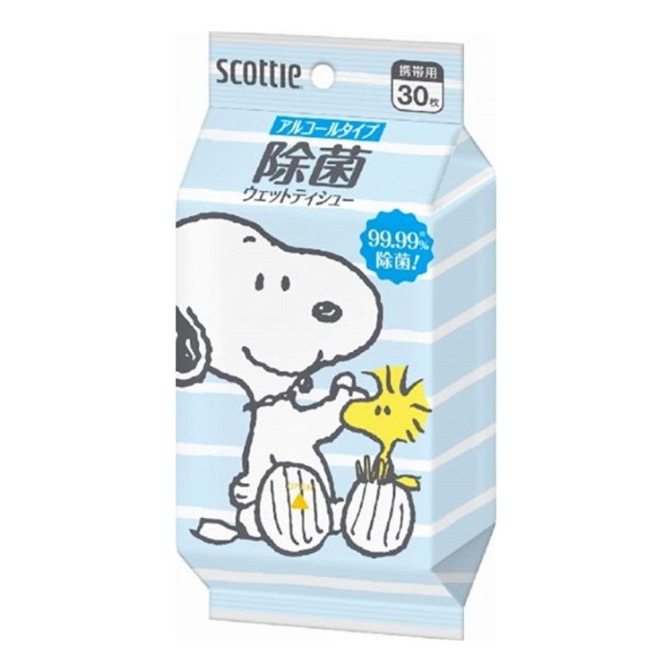 【単品12個セット】 日本製紙クレシア スコッティ ウェットティシュー 除菌 アルコールタイプ スヌーピ..
