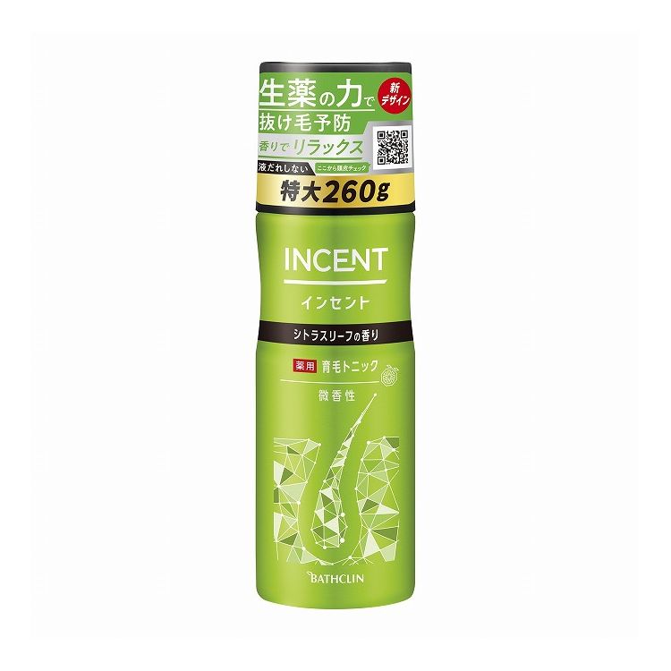 【単品6個セット】 バスクリン インセント 薬用育毛トニック 微香性 260G(代引不可)【送料無料】