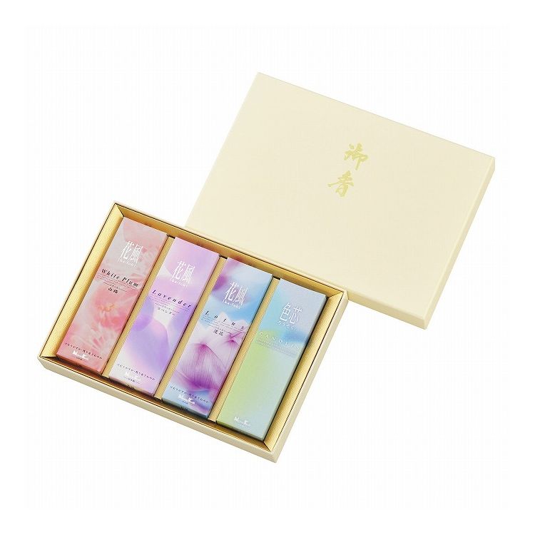 【単品2個セット】 日本香堂 花風進物 三種・色芯ろうそく(代引不可)【送料無料】