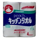 【単品12個セット】 大王製紙 ピーチキッチンタオル 4R(代引不可)【送料無料】
