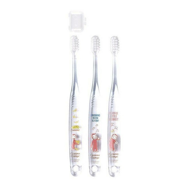 【単品3個セット】 クリア歯ブラシ3本セット おさるのジョージ23(代引不可)