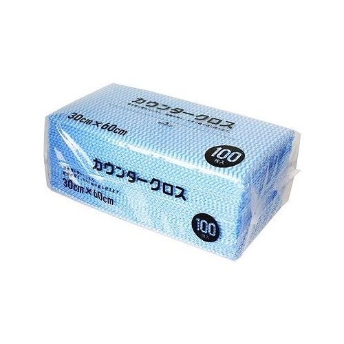 【単品3個セット】 大和物産 カウンタークロス 100枚 ブルー ふきん テーブル拭き 大容量 新生活 便利グッズ(代引不可)【送料無料】
