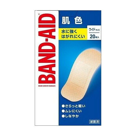 【商品詳細】貼り心地が良く、端からはがれにくい「オーバル形」を採用。ユニークなカタチがパッド部分（創傷部分）にかかるストレスを軽減します。また、テープの端が丸くなったことではがれにくく。すべてのバンドエイドは滅菌済です。成分:一般医療機器／届出番号：13B3X10349000004一般医療機器／届出番号：13B3X10349000004商品区分：一般医療機器メーカー名:JNTLコンシューマーヘルス生産国・加工国:中華人民共和国内容量:20枚【代引きについて】こちらの商品は、代引きでの出荷は受け付けておりません。【送料について】北海道、沖縄、離島は送料を頂きます。
