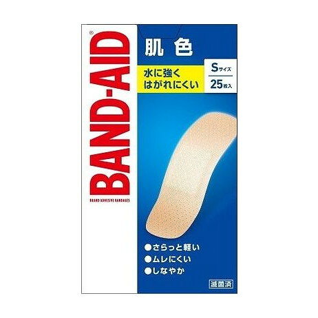 【商品詳細】貼り心地が良く、端からはがれにくい「オーバル形」を採用。ユニークなカタチがパッド部分（創傷部分）にかかるストレスを軽減します。また、テープの端が丸くなったことではがれにくく。すべてのバンドエイドは滅菌済です。成分:一般医療機器／届出番号：13B3X10349000004一般医療機器／届出番号：13B3X10349000004商品区分：一般医療機器メーカー名:JNTLコンシューマーヘルス生産国・加工国:中華人民共和国内容量:25枚【代引きについて】こちらの商品は、代引きでの出荷は受け付けておりません。【送料について】北海道、沖縄、離島は送料を頂きます。