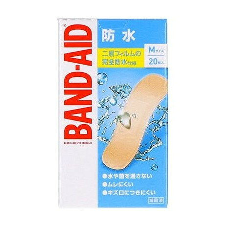 【商品詳細】水やバイ菌を通さず、空気・蒸気を通す新素材フィルム　（肌色）　と　不織布　（白色）の二重構造。ソフトで伸縮性に優れ、複雑な動きにもぴったりフィットします。すべてのバンドエイドは滅菌済です。成分:○テープ：（外側）伸縮性不織布、（内側）ポリウレタンラミネートフィルム〇粘着剤：アクリル系粘着剤〇ポリエチレン加工不織布／一般医療機器／届出番号：13B3X10349000001商品区分：一般医療機器メーカー名:JNTLコンシューマーヘルス生産国・加工国:中華人民共和国内容量:20枚【代引きについて】こちらの商品は、代引きでの出荷は受け付けておりません。【送料について】北海道、沖縄、離島は送料を頂きます。
