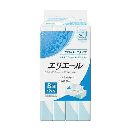 Tissue - 【単品2個セット】 エリエール ソフトパック 160組×8個パック 大王製紙(代引不可)