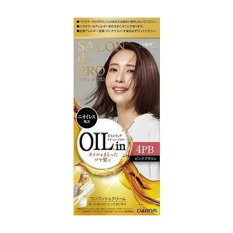 【商品詳細】オイルに包まれるようなリッチな使い心地で、白髪が多くてもカラーバリエーションを楽しめる白髪染め。ニオイがなく、混ぜる手間のないワンプッシュクリームタイプです。成分:1剤　[有効成分]：トルエン−2，5−ジアミン、パラアミノフェノール、5−アミノオルトクレゾール　[その他の成分]：アボカド油、亜硫酸ナトリウム、エタノール、エデト酸四ナトリウム四水塩、塩化アルキルトリメチルアンモニウム、塩化ジメチルジアリルアンモニウム・アクリル酸共重合体液、（加水分解シルク／PG−プロピルメチルシランジオール）クロスポリマー、カンゾウエキス、高重合メチルポリシロキサン（1）、植物性スクワラン、シア脂、常水、ステアリルアルコール、精製水、セタノール、ツバキ油、濃グリセリン、ホホバ油、ポリ塩化ジメチルジメチレンピロリジニウム液、ポリオキシエチレンセチルエーテル、メチルポリシロキサン、モノエタノールアミン、流動パラフィン、ローズヒップ油、DL−リンゴ酸ナトリウム、L−アスコルビン酸　2剤　[有効成分]：過酸化水素　[その他の成分]：高重合メチルポリシロキサン（1）、ジエチレングリコールモノエチルエーテル、水酸化カリウム、精製水、ヒドロキシエタンジホスホン酸液、フェノキシエタノール、ポリエチレングリコール400、ポリオキシエチレンステアリルエーテル、ポリオキシエチレンセチルエーテル、メチルポリシロキサン、流動パラフィン商品区分:医薬部外品メーカー名:ダリヤ生産国・加工国:日本内容量:1個【代引きについて】こちらの商品は、代引きでの出荷は受け付けておりません。【送料について】北海道、沖縄、離島は送料を頂きます。
