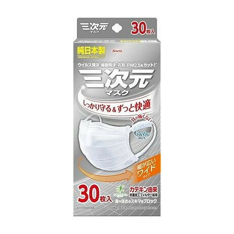 【単品6個セット】 三次元マスクすこし大きめLサイズホワイト30枚(代引不可)【送料無料】(4.0)
