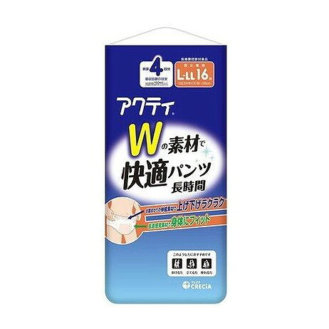 【単品4個セット】 日本製紙クレシア アクティ Wの素材で快適パンツ 長時間 L-LLサ...