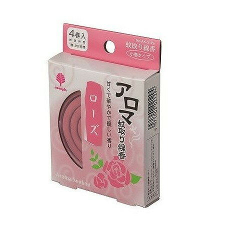 【単品8個セット】 アロマ蚊取り線香 ローズ 4巻(代引不可)