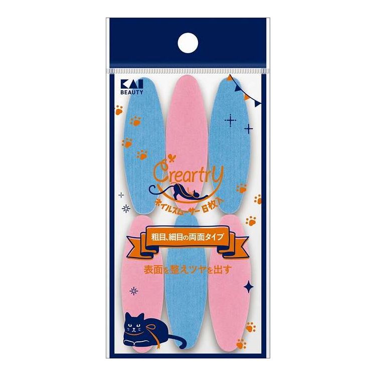 【単品5個セット】 HC4008 クレアートリー ネイルスムーサー 6枚入 貝印(代引不可)【送料無料】