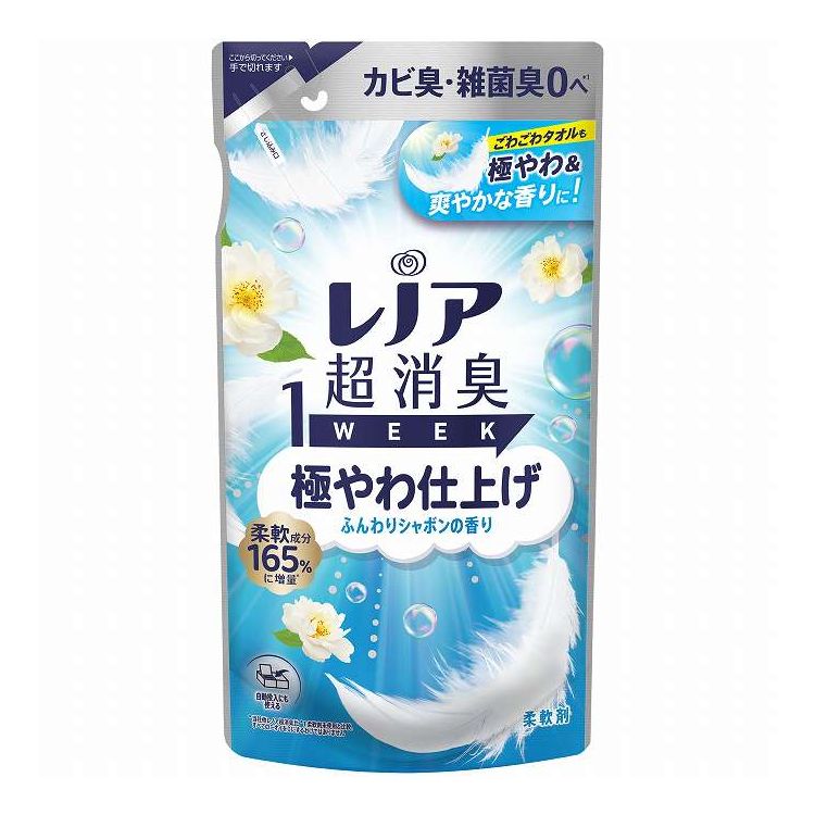 【単品5個セット】 P&Gジャパン レノア超消臭1WEEK極やわ仕上げふんわりシャボンの香りつめかえ用 340mL(代引不可)【送料無料】