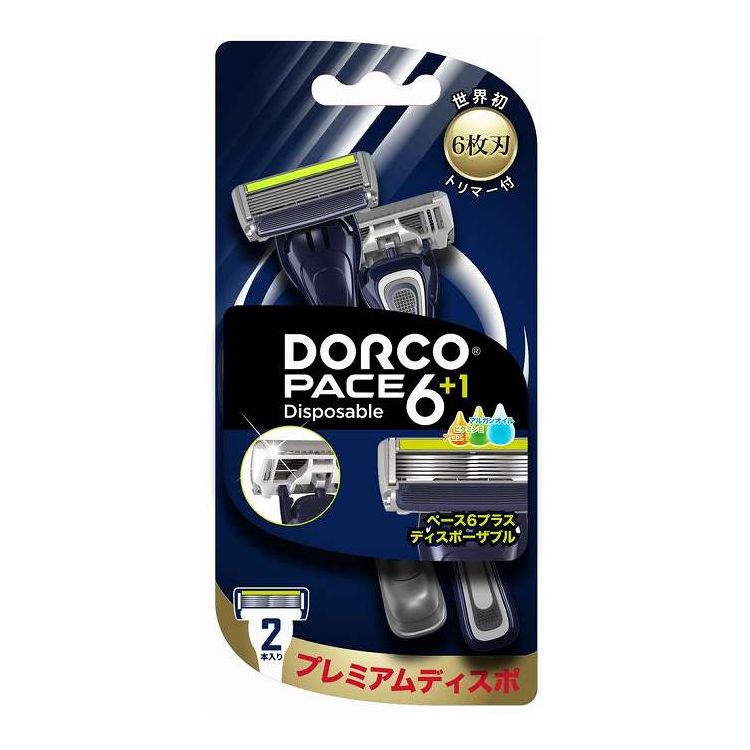 【単品10個セット】 DORCO JAPAN PACE6+1 ディスポ トリマー付 2本入(代引不可)【送料無料】