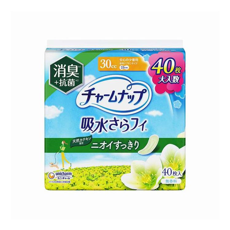 【商品詳細】消臭するポリマー配合で気になるニオイもギュッと吸引！シート搭載で菌の繁殖を防ぐ。天然カテキン配合。瞬間さらっと吸収体で瞬間吸収！お肌さらさら！通気性シートで快適メーカー名:ユニ・チャーム生産国・加工国:日本内容量:40枚【代引きについて】こちらの商品は、代引きでの出荷は受け付けておりません。【送料について】北海道、沖縄、離島は送料を頂きます。