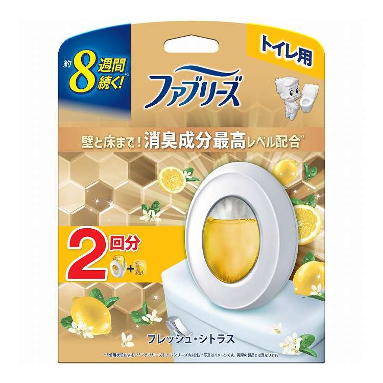 【単品18個セット】 P&Gジャパン ファブリーズトイレ用消臭剤プレミアムシリーズ消臭成分最高レベルフレッシュシトラス本体+かえ1個パック(代引不可)【送料無料】