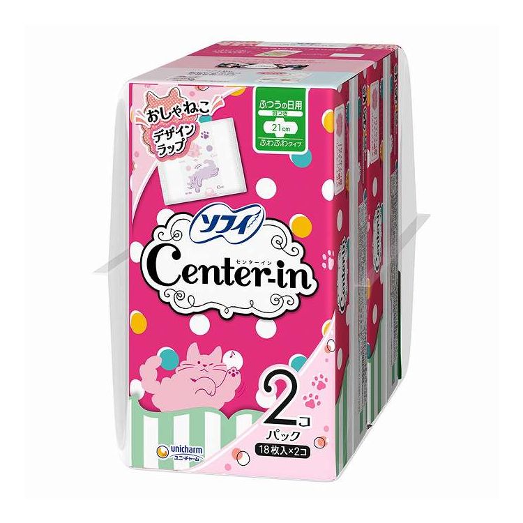 【単品18個セット】 ユニ・チャーム CI(センターイン) ふわタイプふつうの日羽つき18枚×2(代引不可)【送料無料】(4)